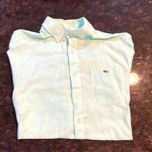 Vineyard Vines Mint Green Button Down Linen Shirt